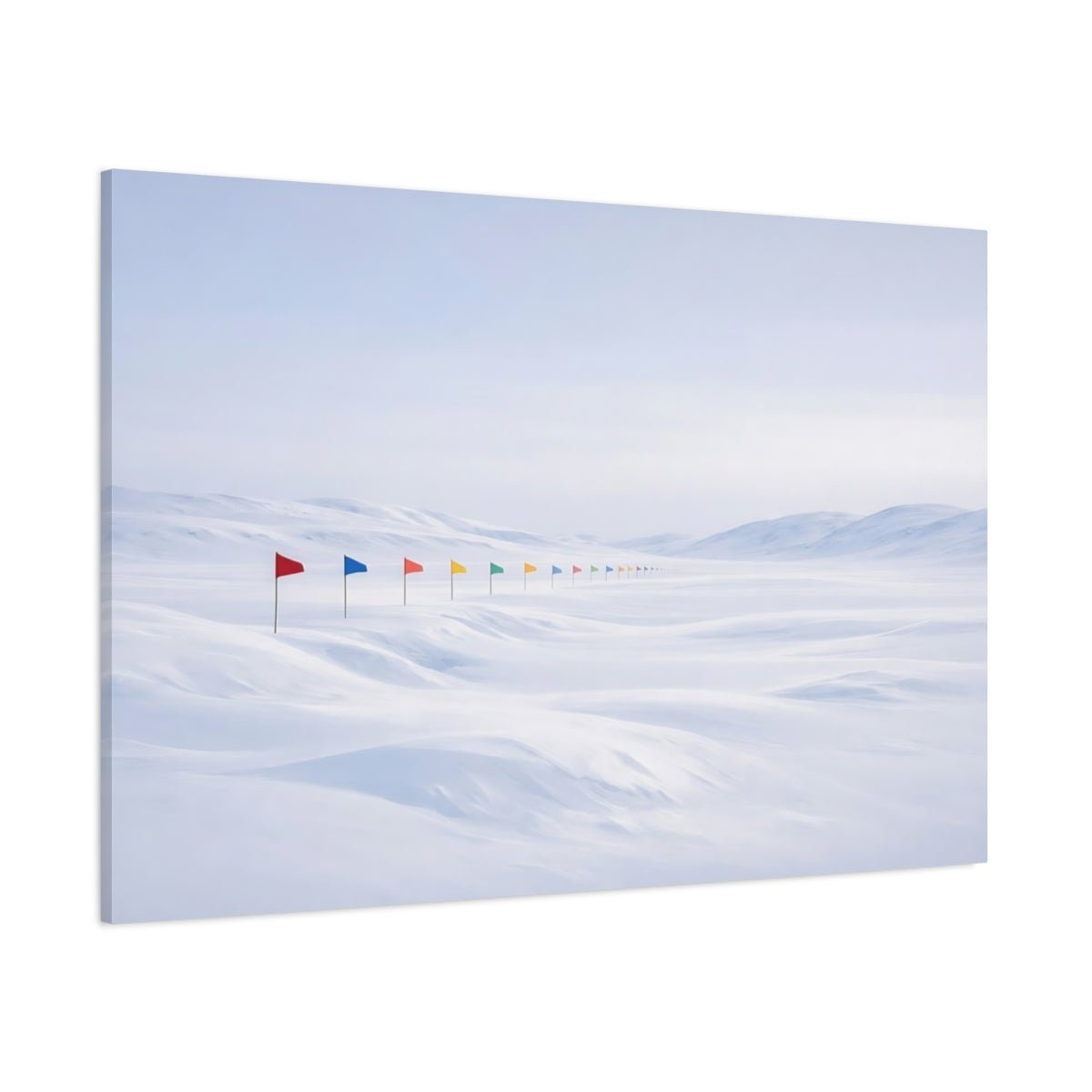 Nature Colorful Flags White And - Canvas Wall Art Print - YesArtYes