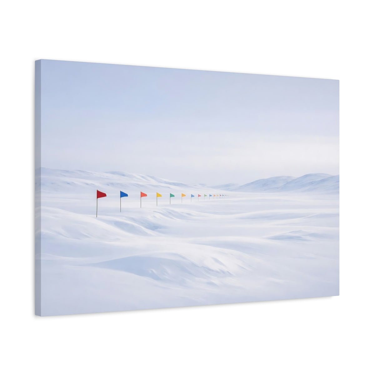 Nature Colorful Flags White And - Canvas Wall Art Print - YesArtYes