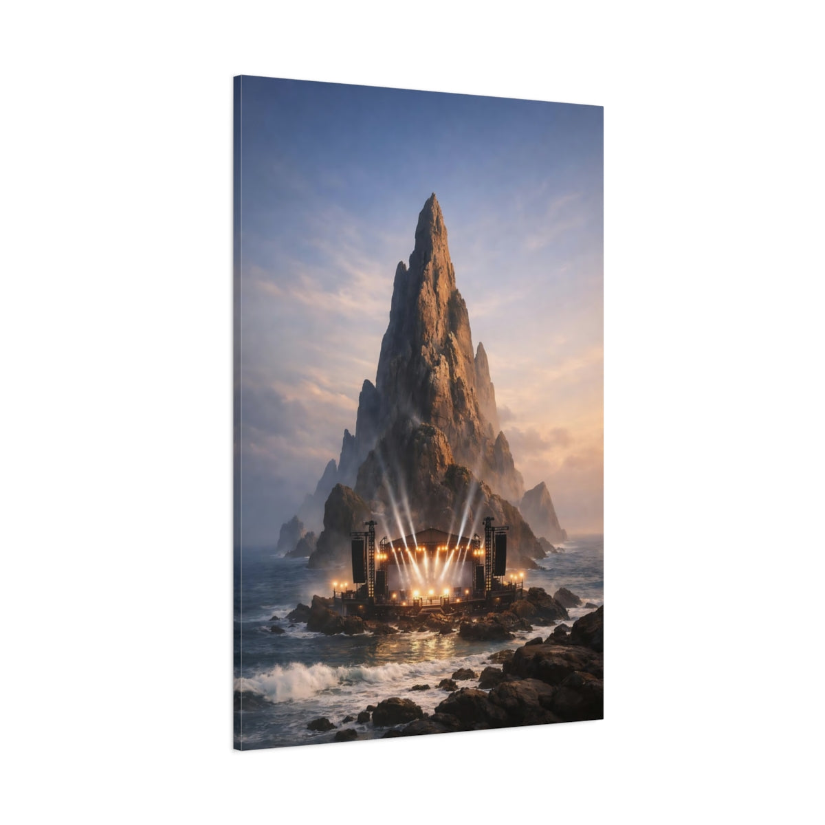Main Mockup. Nature Concert Stage Dramatic Stage Landscape shown as stretched canvas wall art