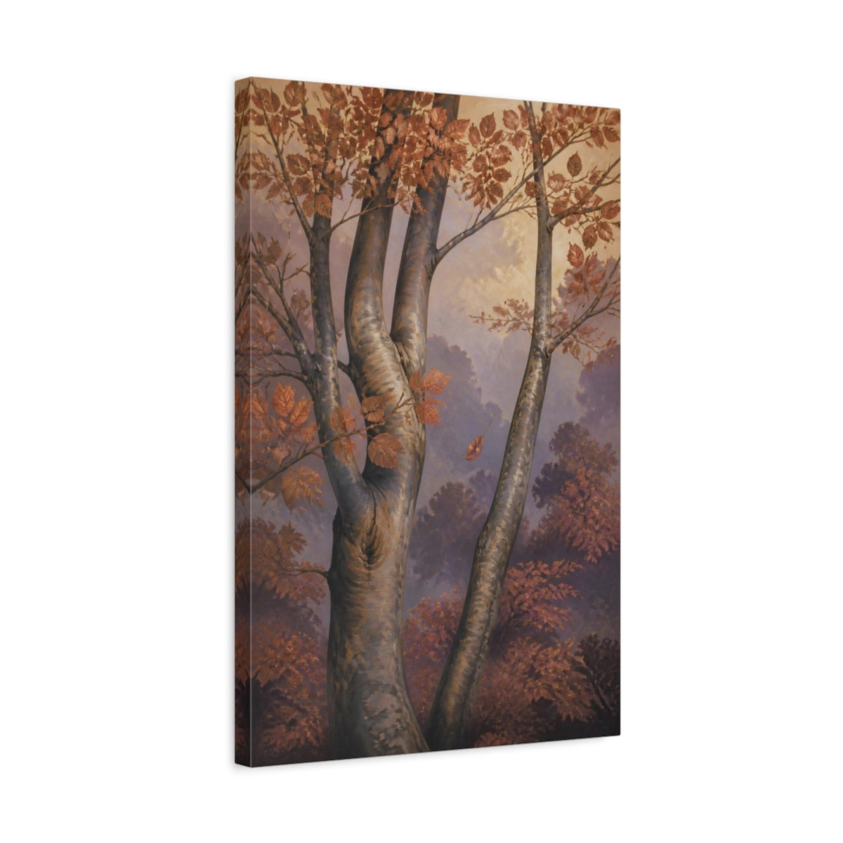 Side Mockup 3. Nature Copper Beech Canopy shown as canvas print