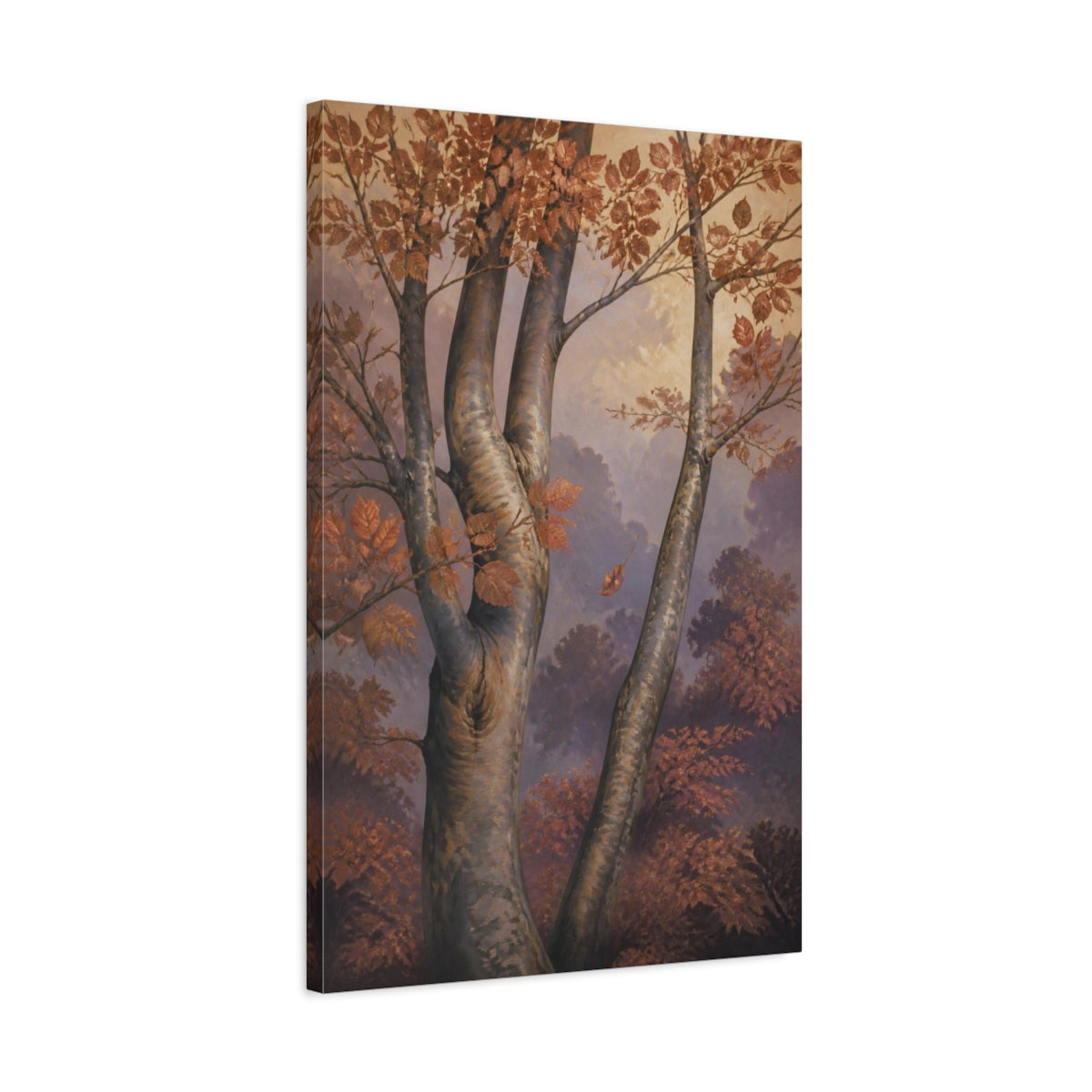 Side Mockup 2. Nature Copper Beech Canopy shown as canvas print