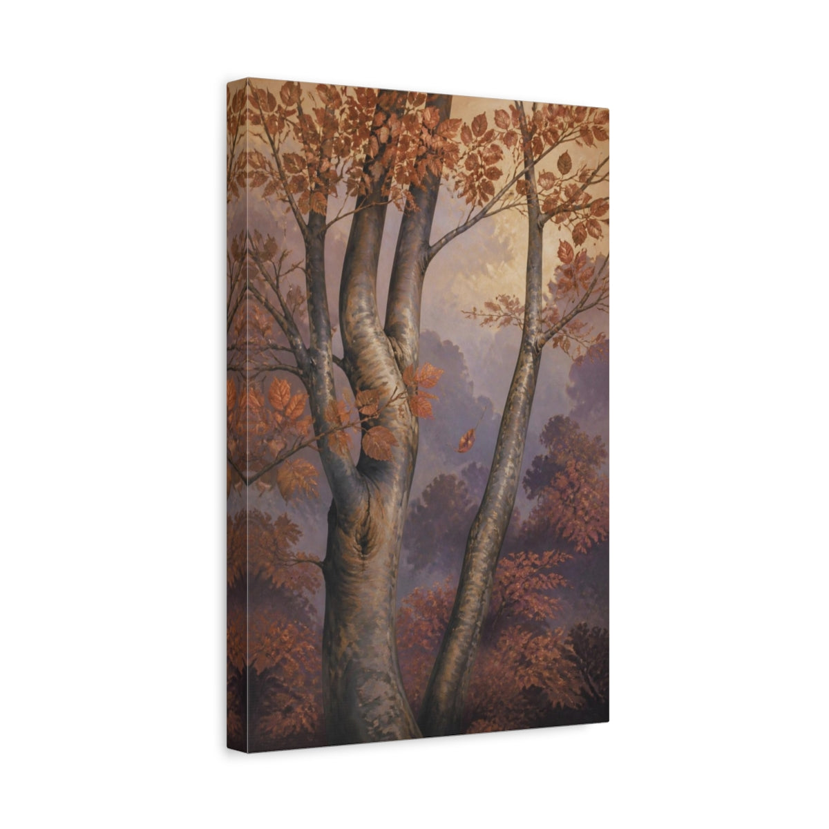 Side Mockup 4. Nature Copper Beech Canopy shown as canvas print