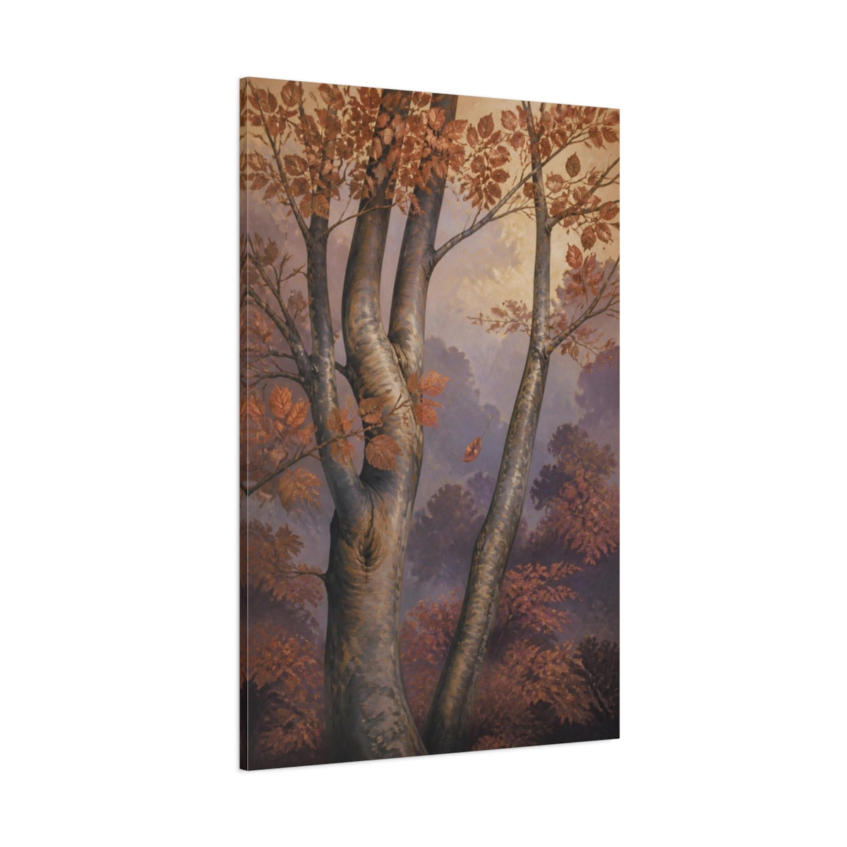 Side Mockup 1. Nature Copper Beech Canopy shown as canvas print