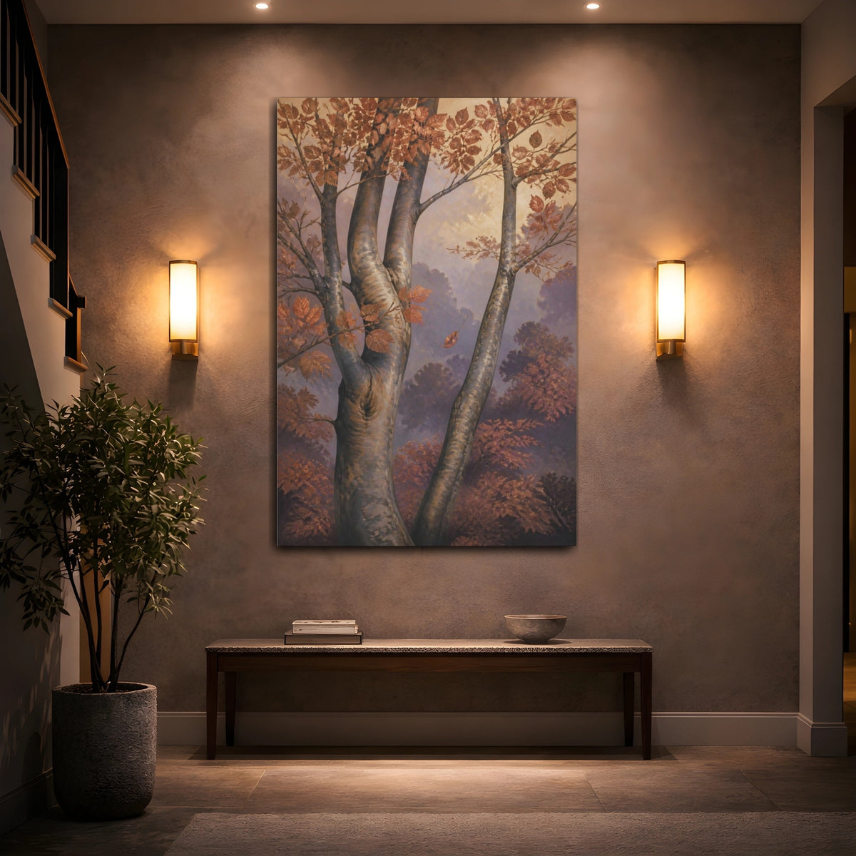 Mockup 2. Nature Copper Beech Canopy shown as canvas print
