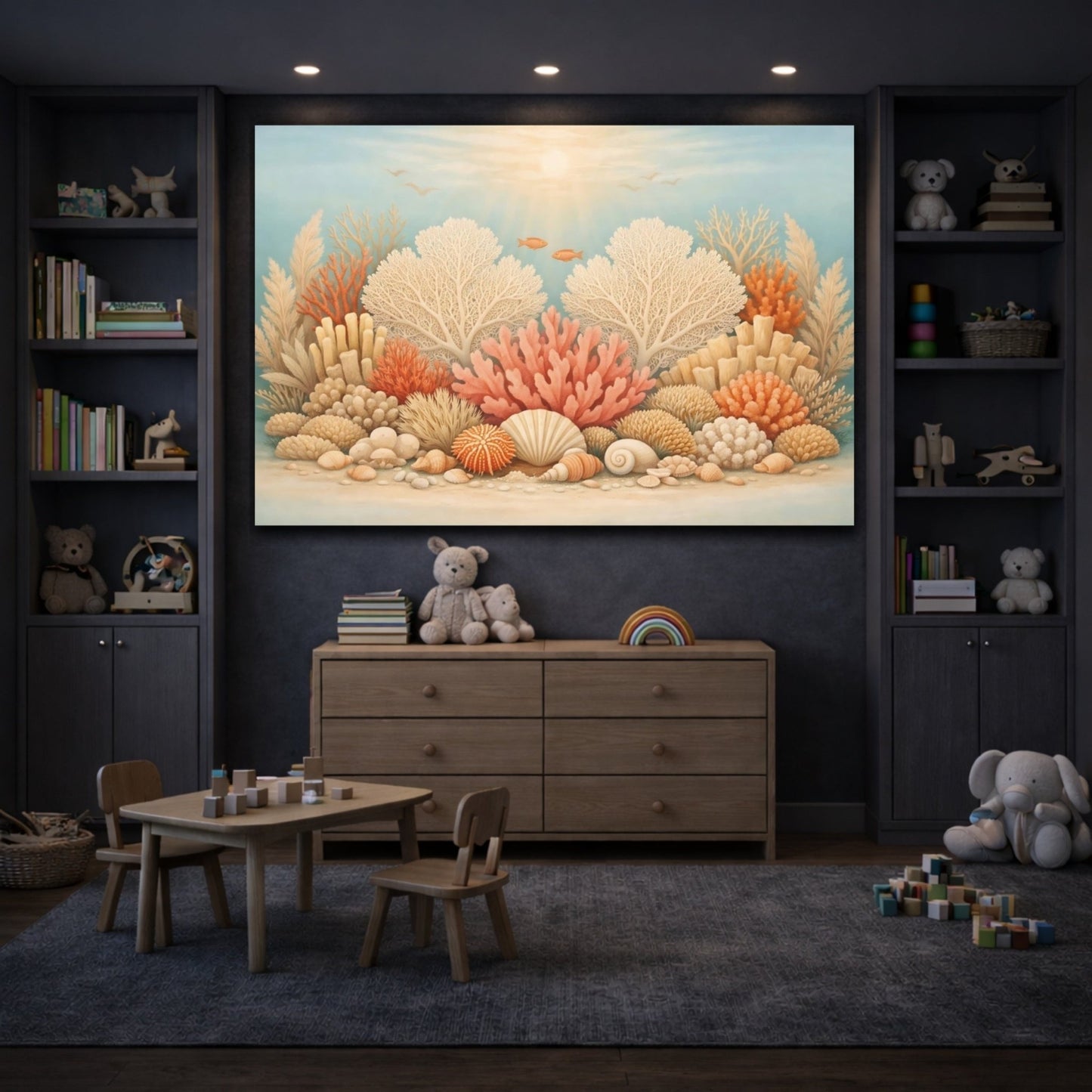 Nature Coral Reef Pastel - Canvas Wall Art Print - YesArtYes