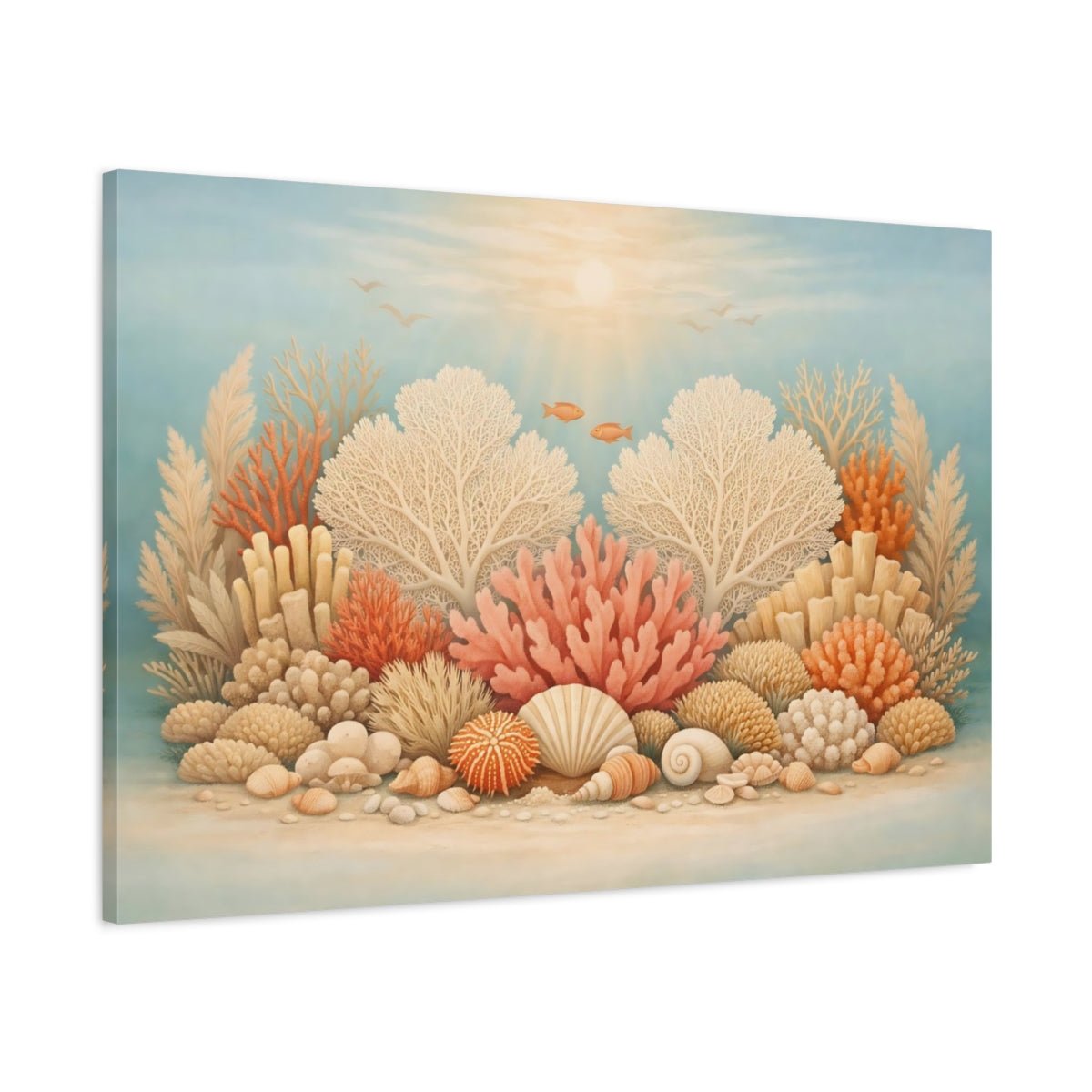 Nature Coral Reef Pastel - Canvas Wall Art Print - YesArtYes
