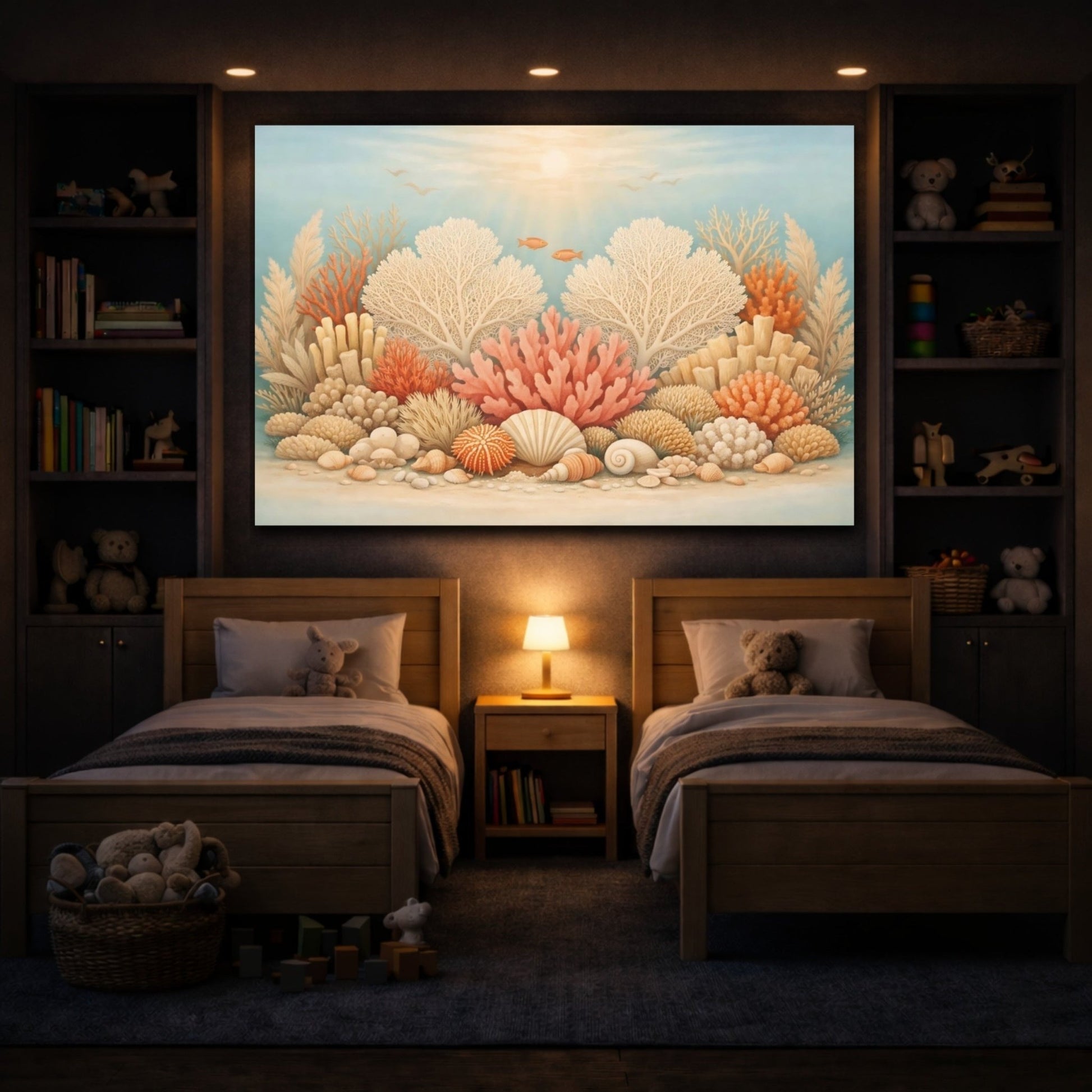 Nature Coral Reef Pastel - Canvas Wall Art Print - YesArtYes