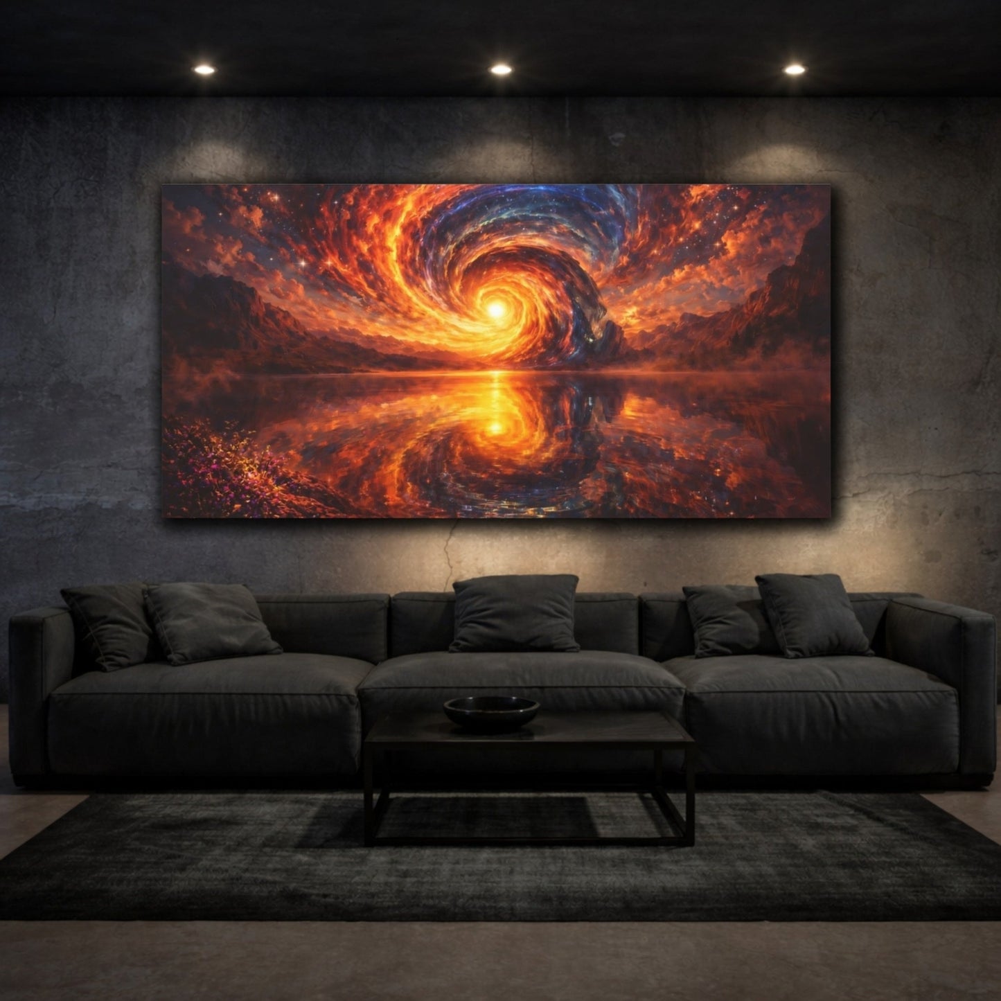 Nature Cosmic Vortex Fiery - Canvas Wall Art Print - YesArtYes