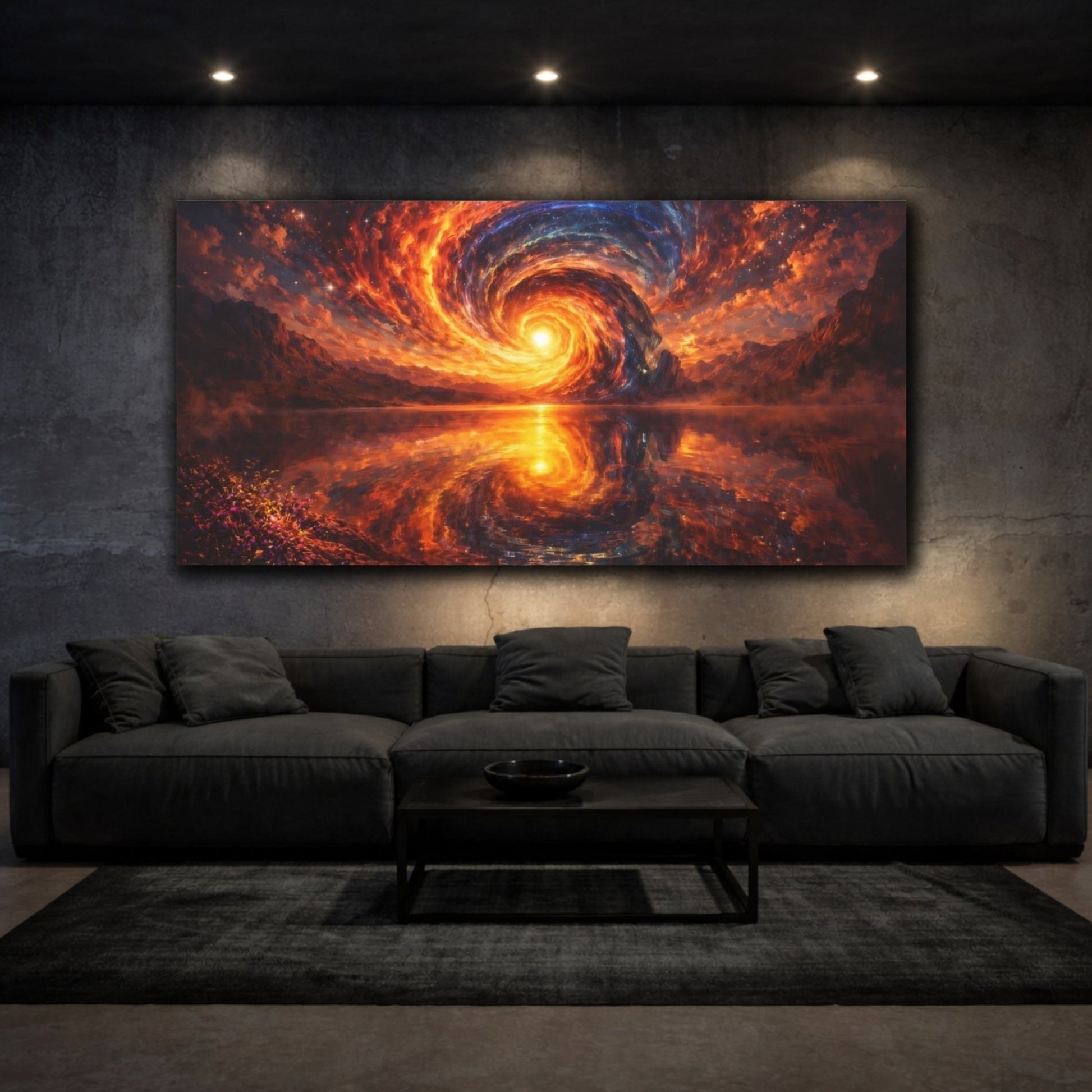 Nature Cosmic Vortex Fiery - Canvas Wall Art Print - YesArtYes