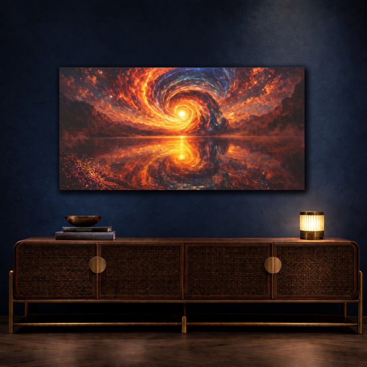 Nature Cosmic Vortex Fiery - Canvas Wall Art Print - YesArtYes