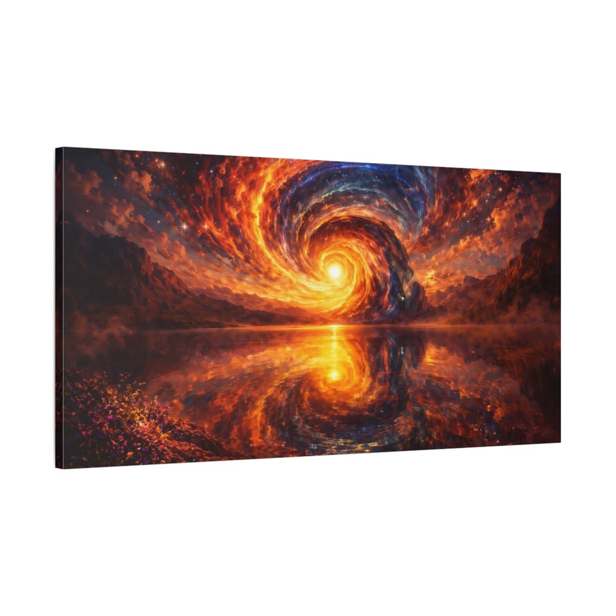 Nature Cosmic Vortex Fiery - Canvas Wall Art Print - YesArtYes