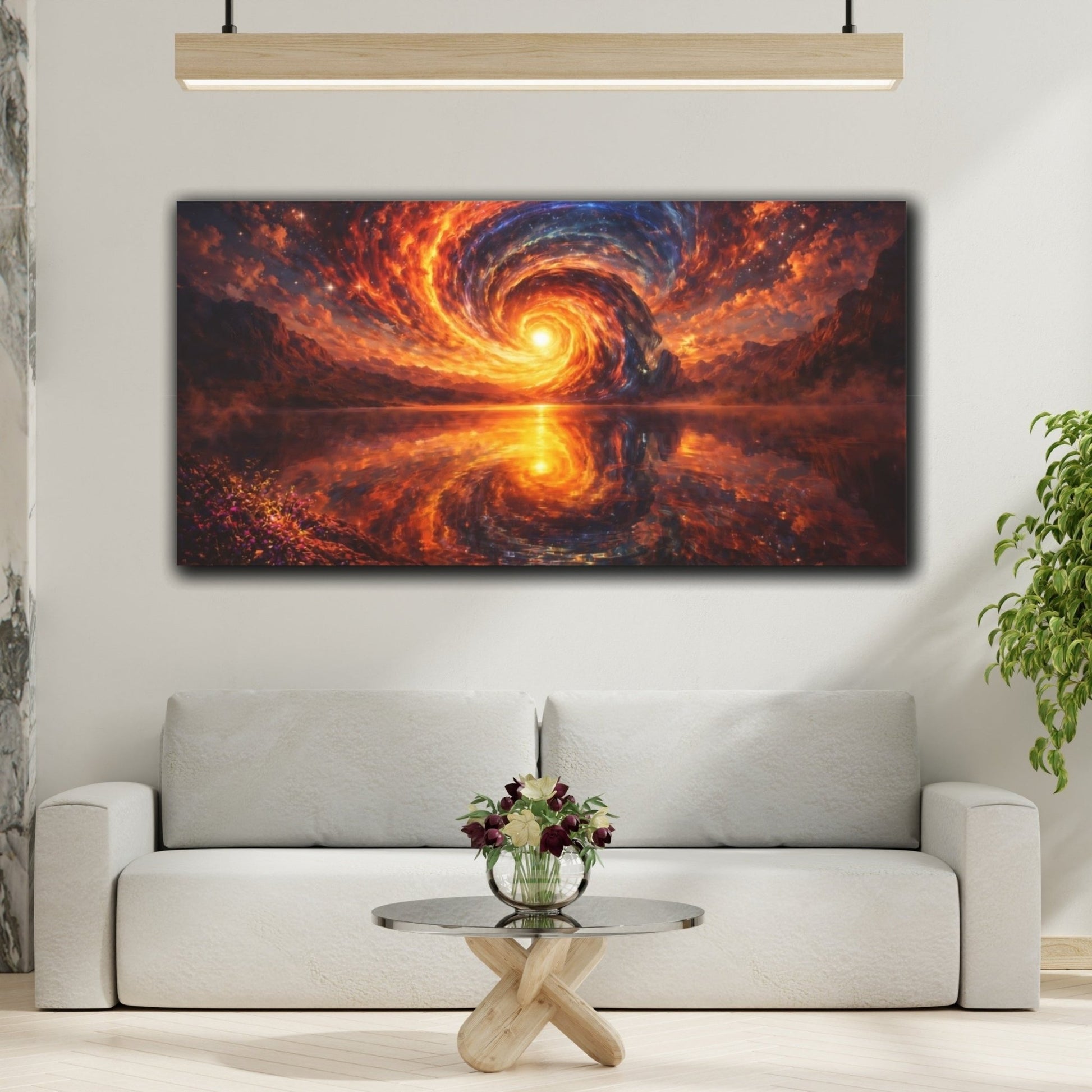 Nature Cosmic Vortex Fiery - Canvas Wall Art Print - YesArtYes