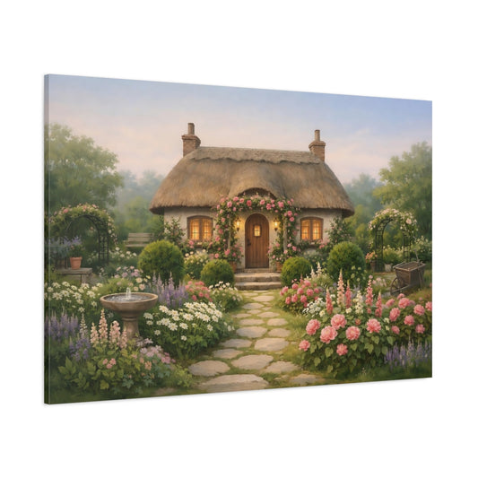 Nature Cottage Garden Idyllic Cottage Garden shown as stretched canvas wall art