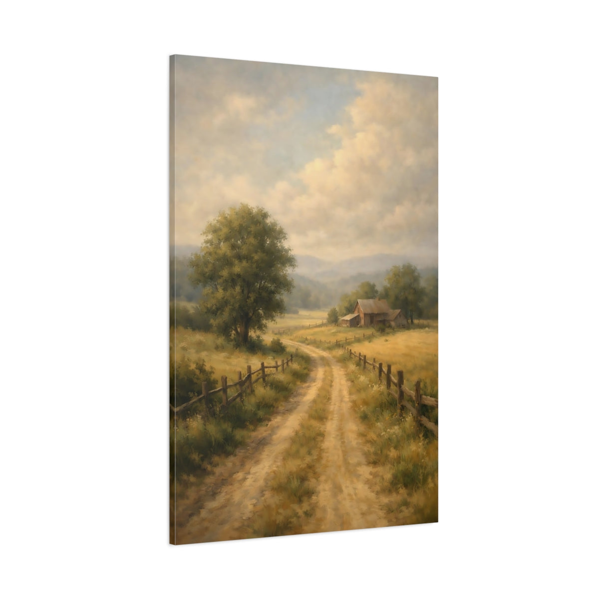 Main Mockup. Nature Country Road Rural Landscape shown as stretched canvas wall art