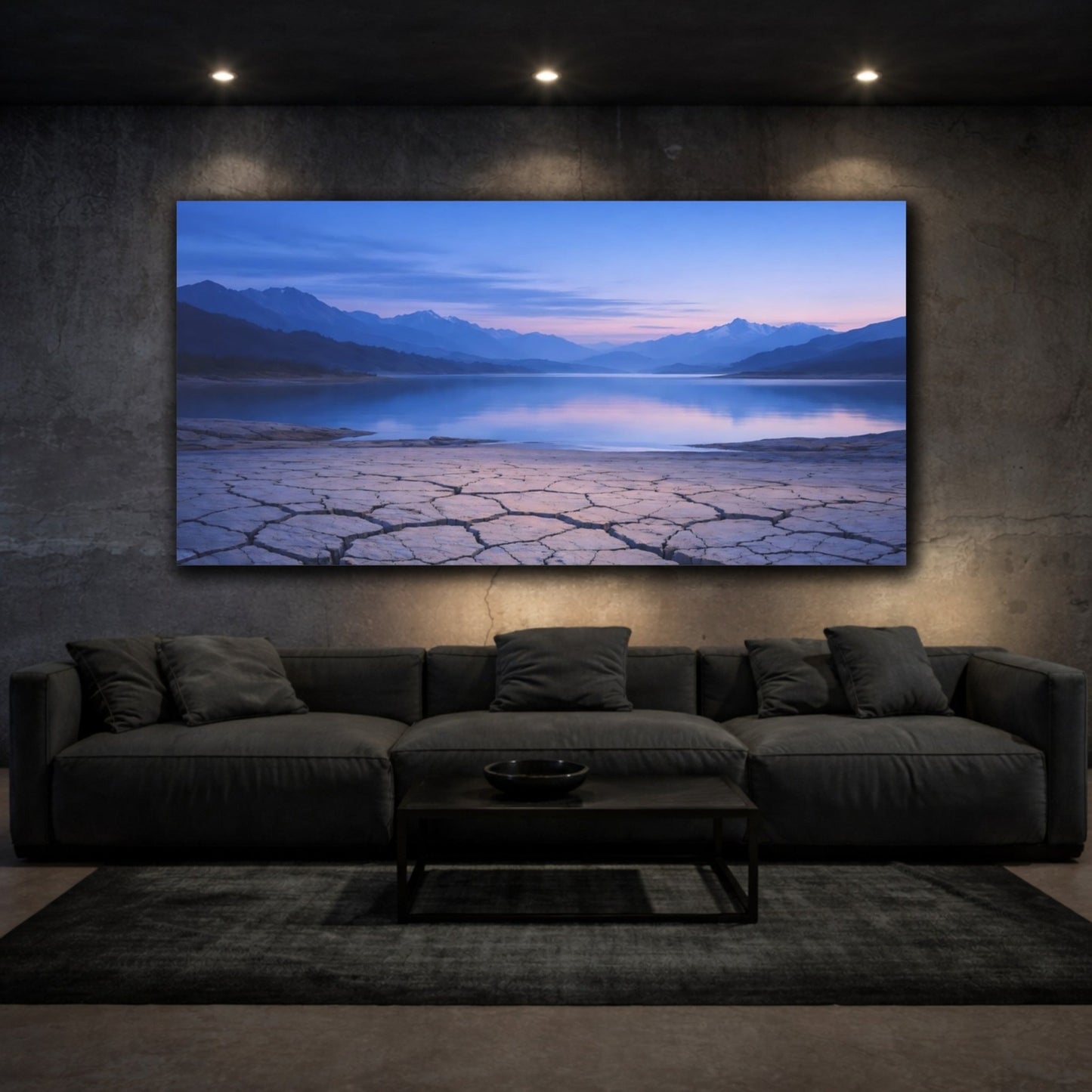 Nature Cracked Earth Blue And Purple - Canvas Wall Art Print - YesArtYes