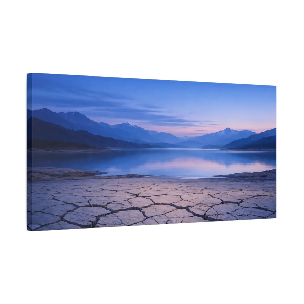 Nature Cracked Earth Blue And Purple - Canvas Wall Art Print - YesArtYes