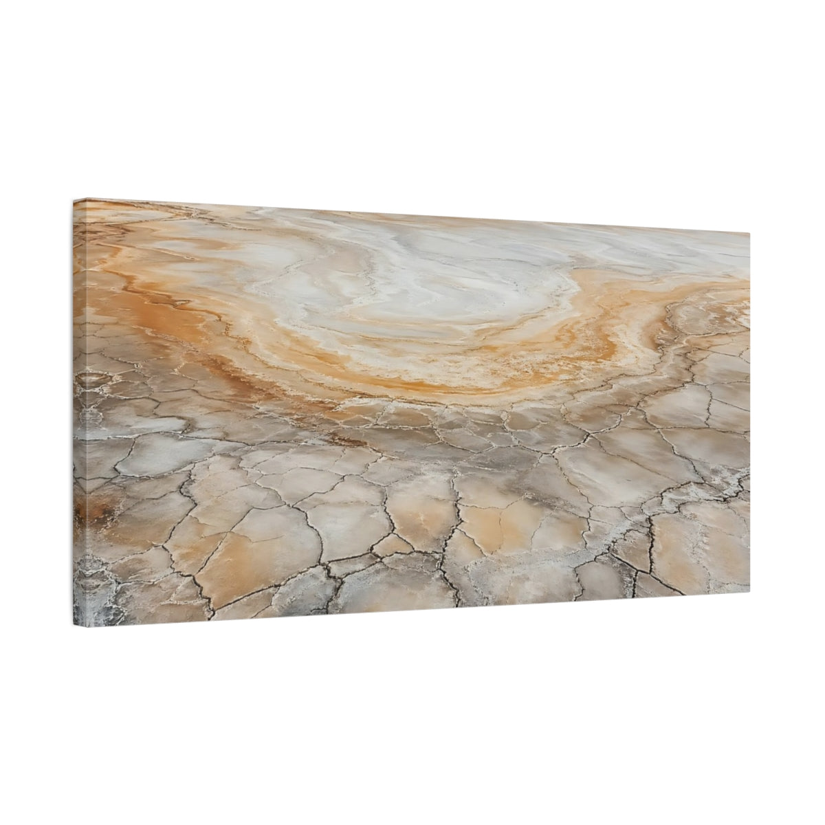 Side Mockup 1. Nature Cracked Earth Earthy Tones shown as stretched canvas wall art