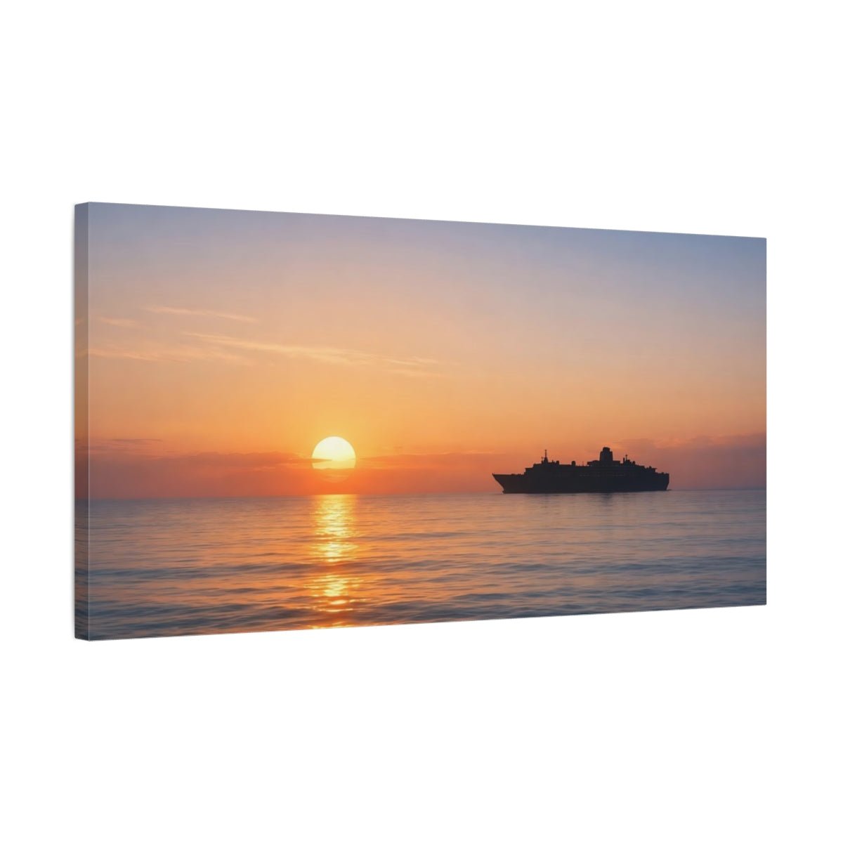 Nature Cruise Ship Orange And Blue - Canvas Wall Art Print - YesArtYes