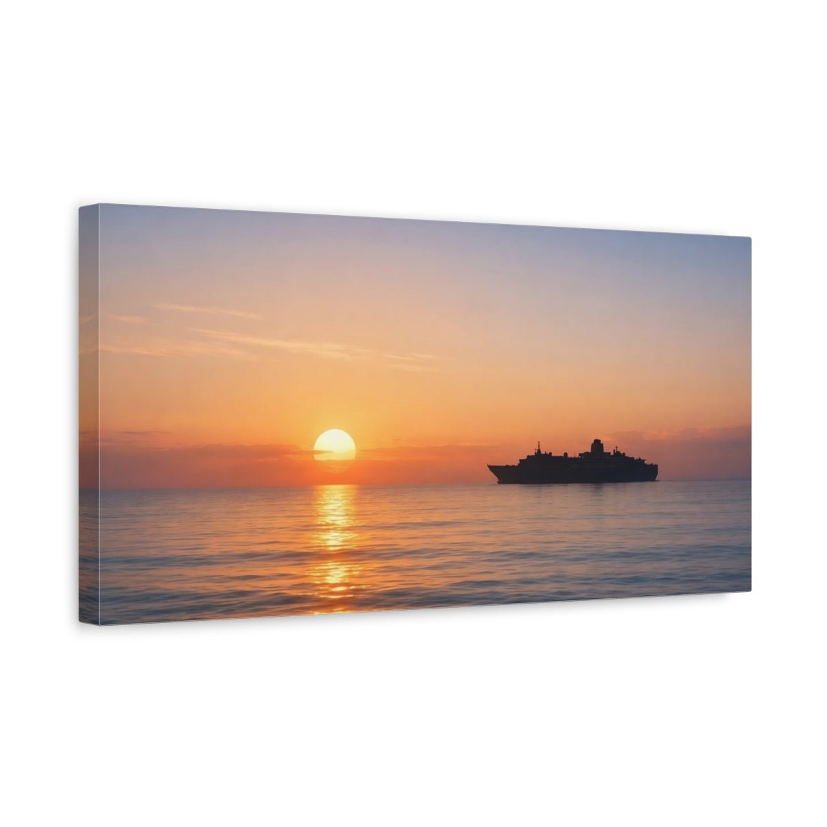 Nature Cruise Ship Orange And Blue - Canvas Wall Art Print - YesArtYes