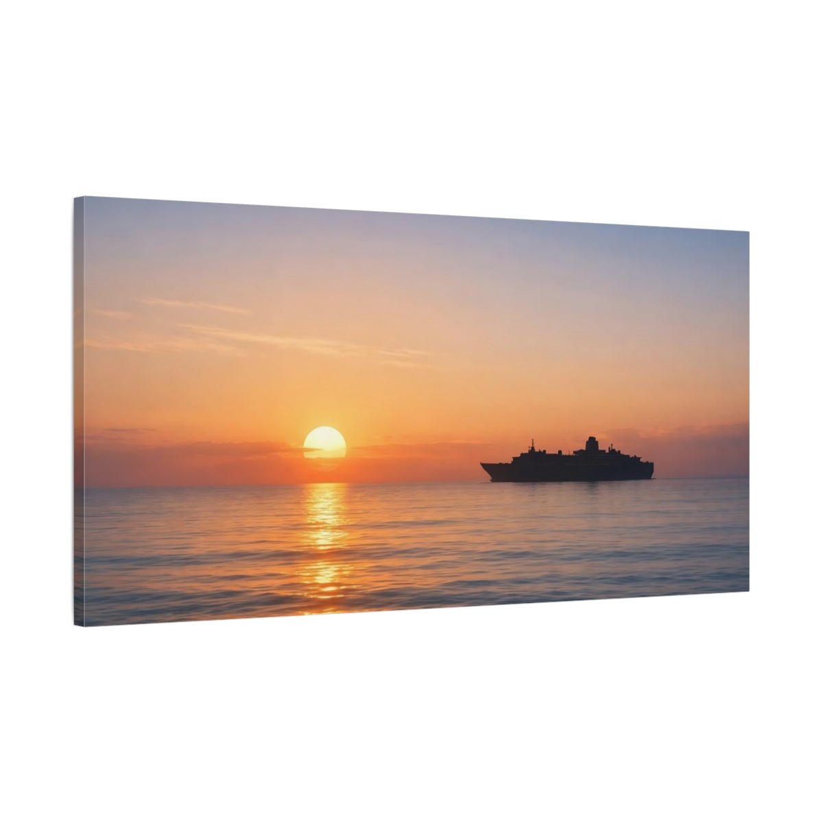 Nature Cruise Ship Orange And Blue - Canvas Wall Art Print - YesArtYes
