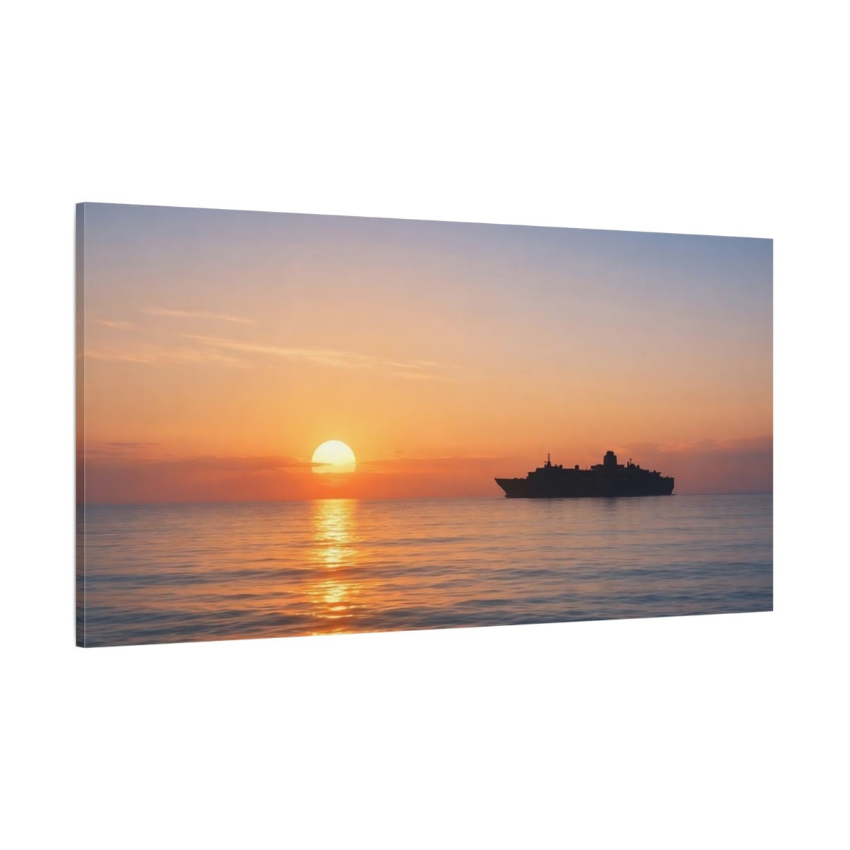 Nature Cruise Ship Orange And Blue - Canvas Wall Art Print - YesArtYes