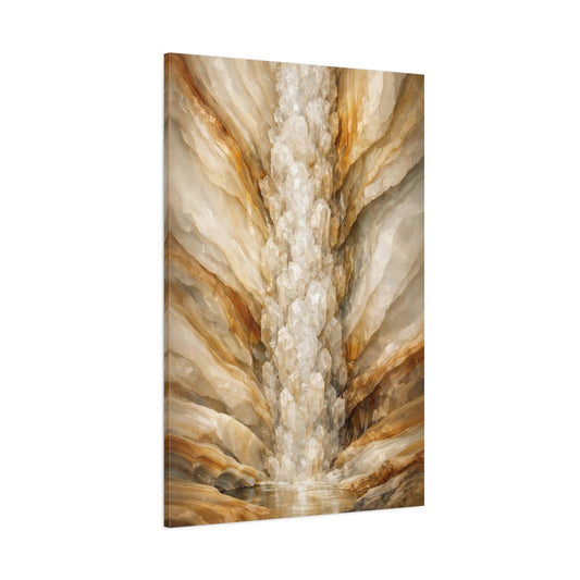 Main Mockup. Nature Crystal Cavern Brown Beige Crystal shown as stretched canvas wall art