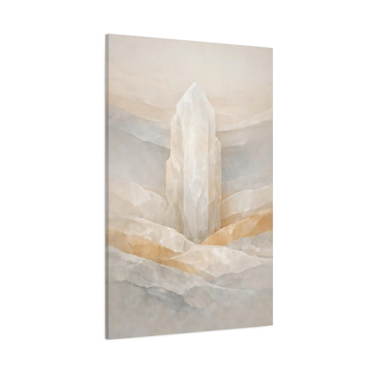 Nature Crystal Crystal Beige Grey shown as stretched canvas wall art