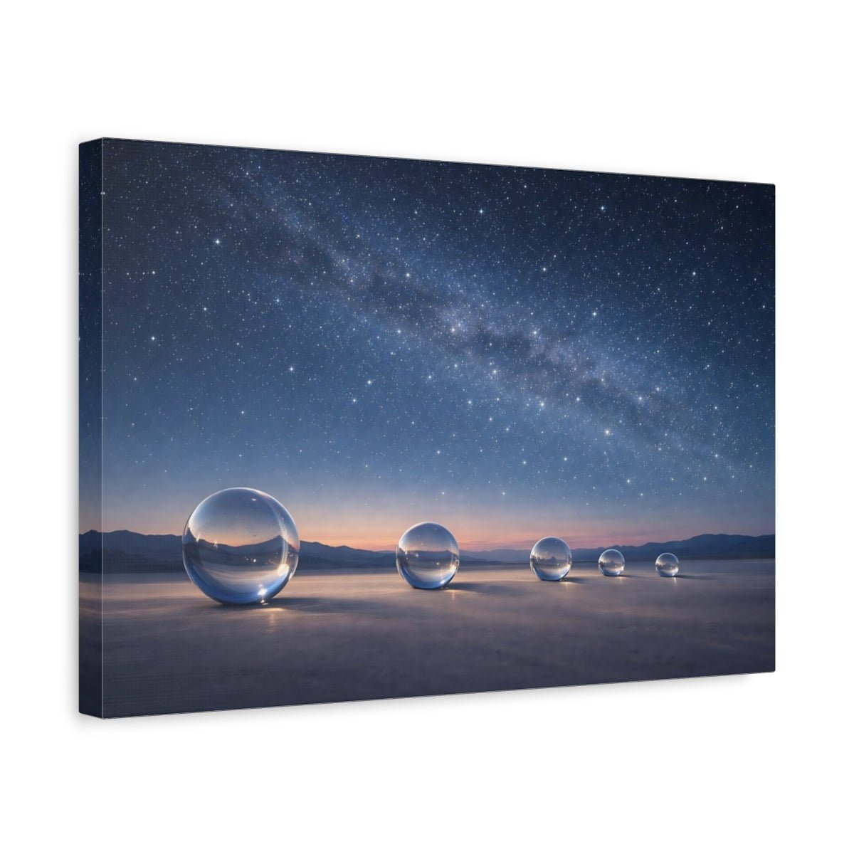 Nature Crystal Orbs Blue Night Sky - Canvas Wall Art Print - YesArtYes