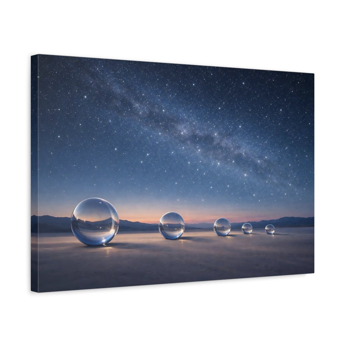 Nature Crystal Orbs Blue Night Sky - Canvas Wall Art Print - YesArtYes