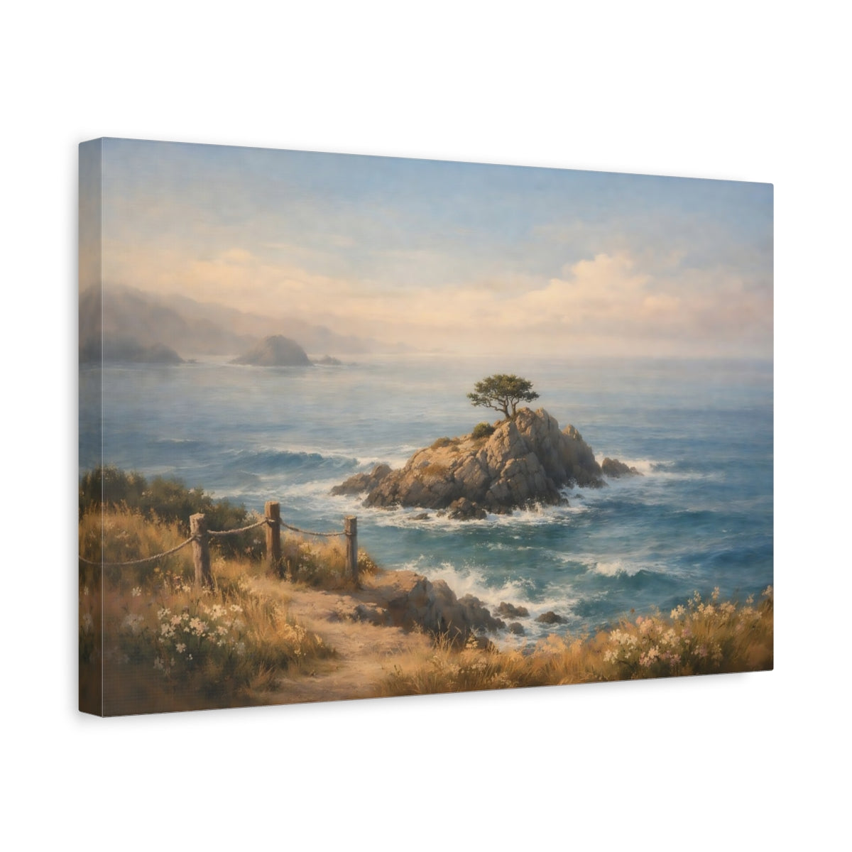 Side Mockup 4. Nature Cypress Tree Coastal Tree View shown as stretched canvas wall art