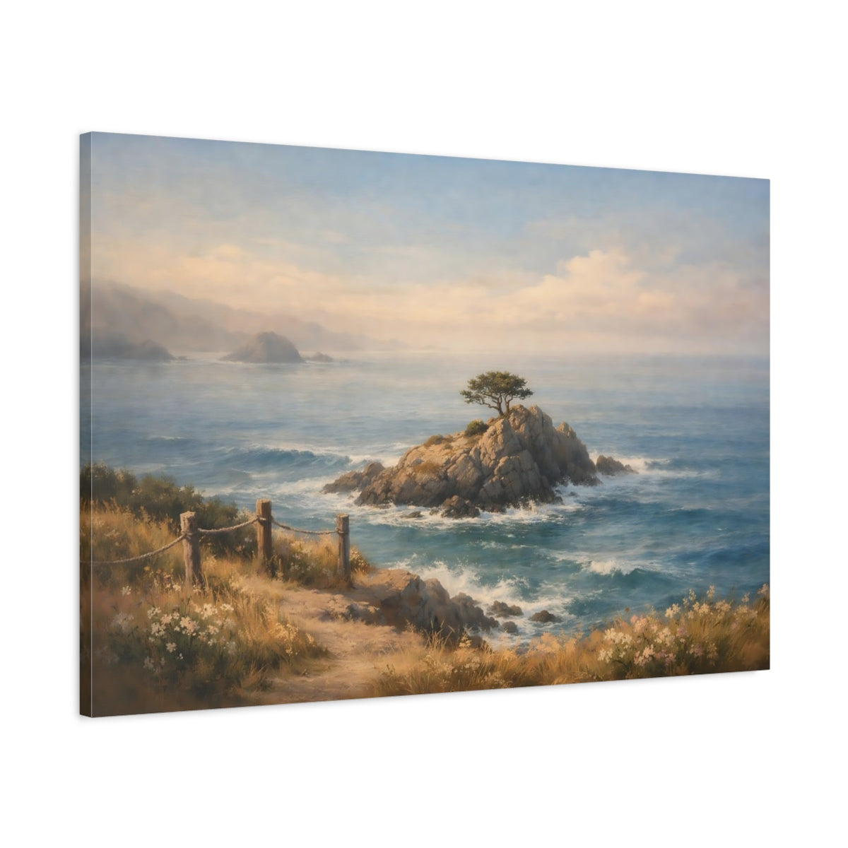 Side Mockup 1. Nature Cypress Tree Coastal Tree View shown as stretched canvas wall art
