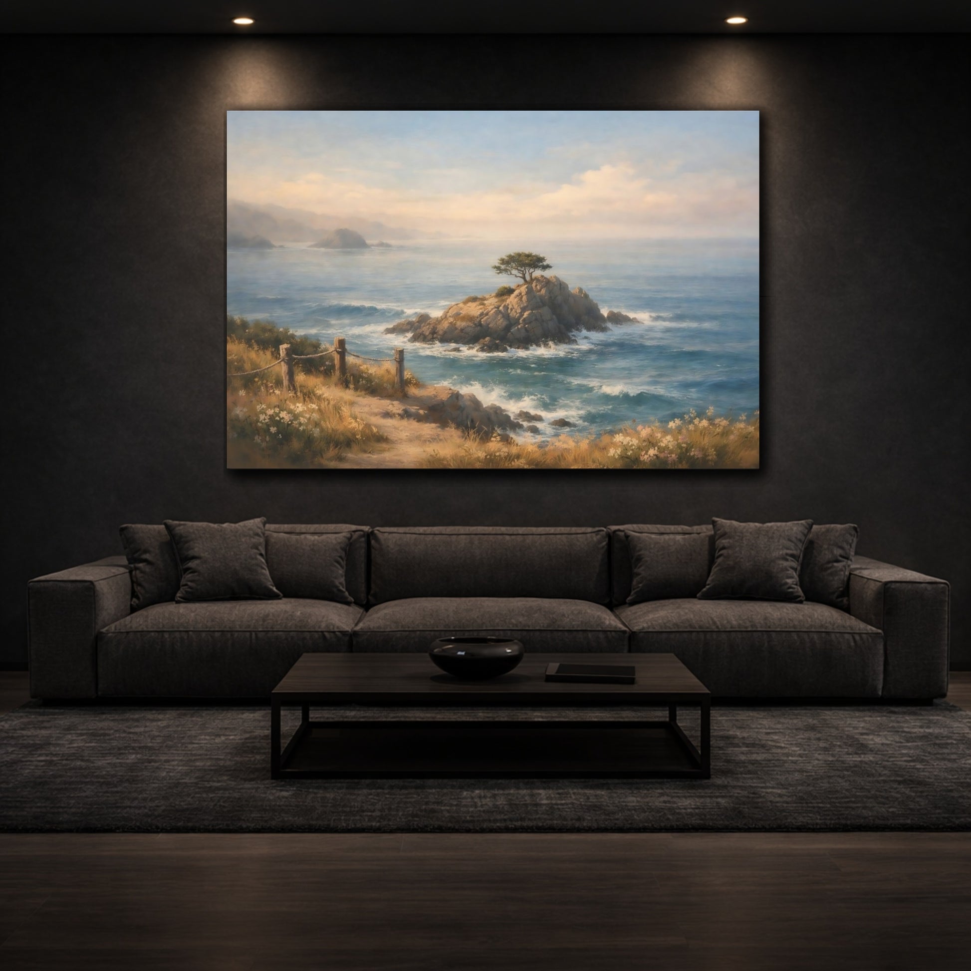 Mockup 2. Nature Cypress Tree Coastal Tree View shown as stretched canvas wall art