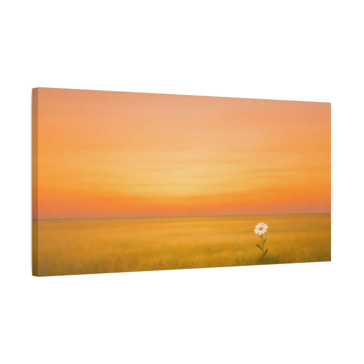 Nature Daisy Orange Sunset - Canvas Wall Art Print - YesArtYes