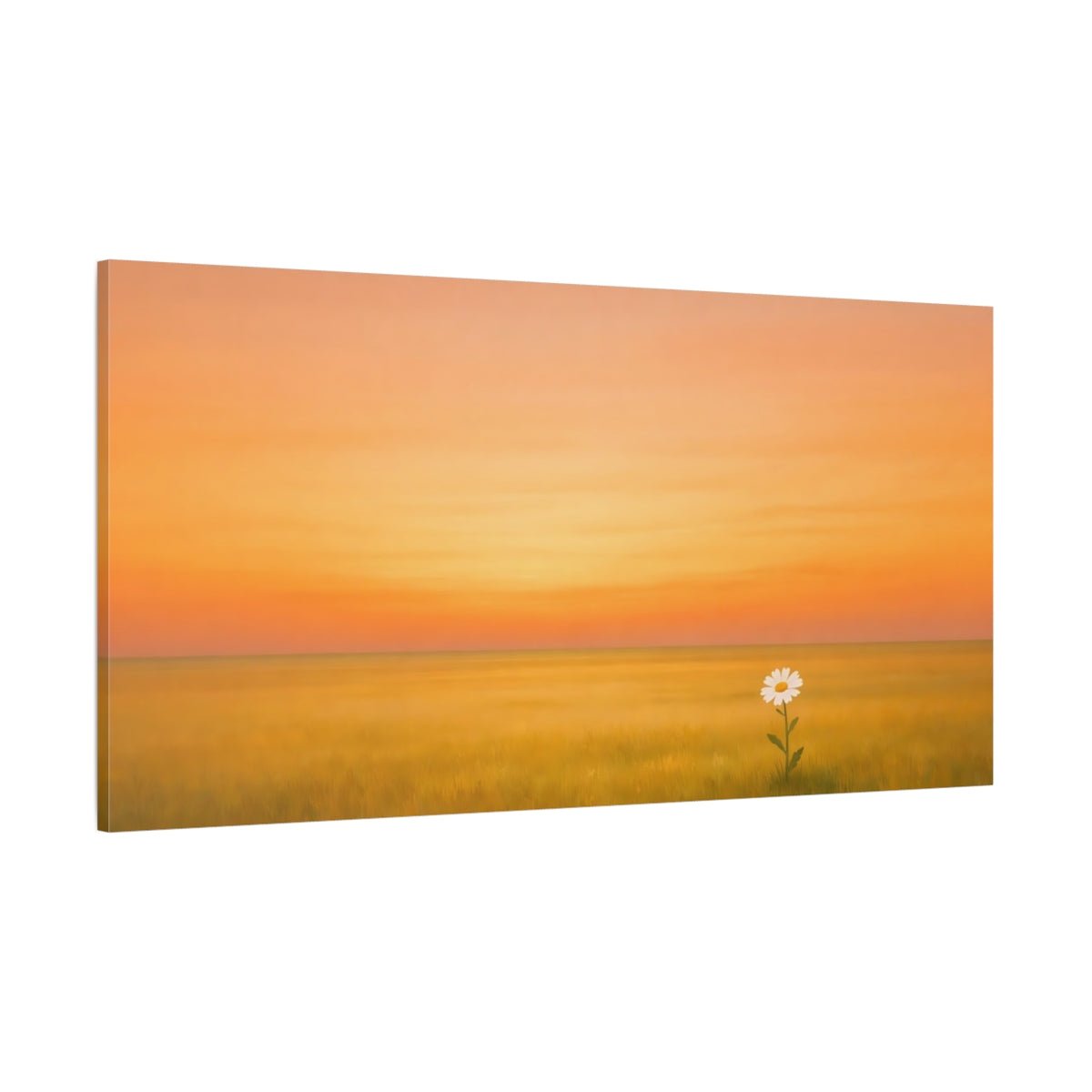 Nature Daisy Orange Sunset - Canvas Wall Art Print - YesArtYes