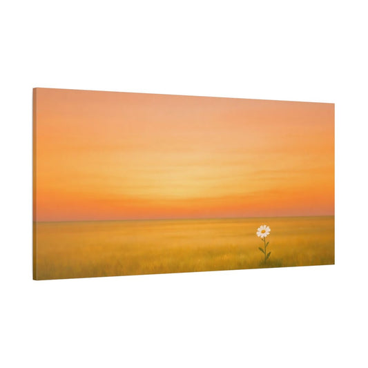 Nature Daisy Orange Sunset - Canvas Wall Art Print - YesArtYes