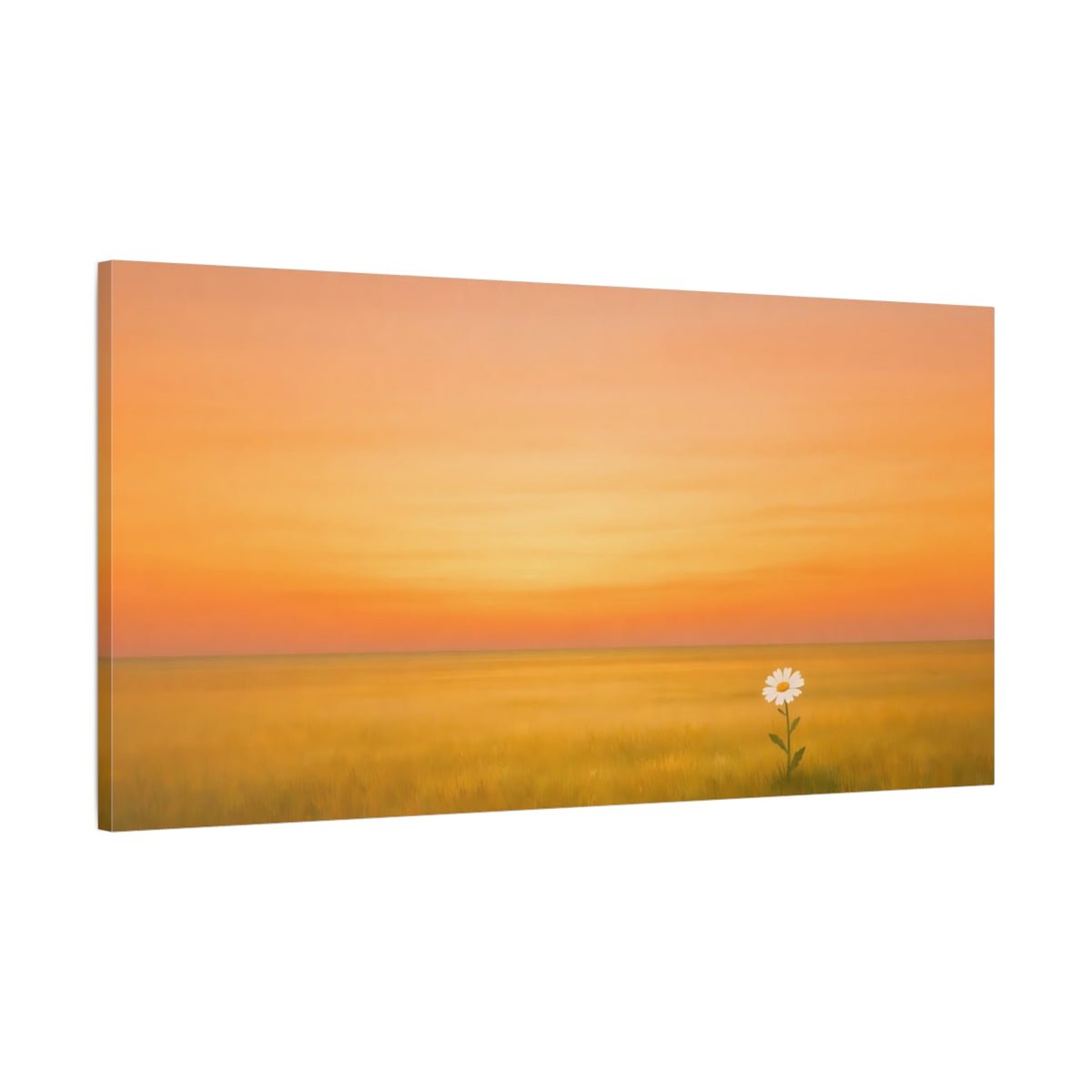 Nature Daisy Orange Sunset - Canvas Wall Art Print - YesArtYes