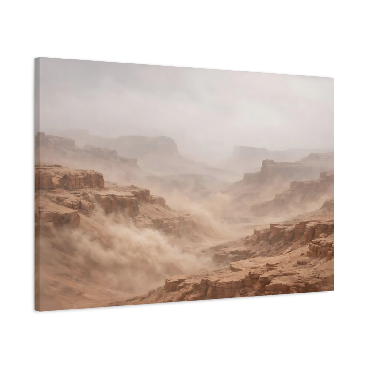 Main Mockup. Nature Desert Canyon Earthy Tones shown as stretched canvas wall art