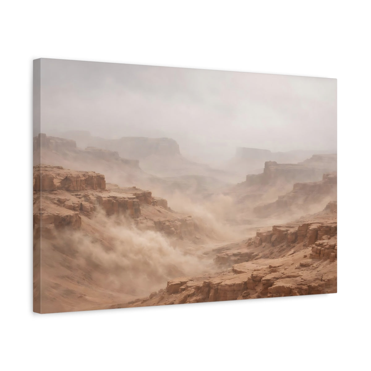 Side Mockup 3. Nature Desert Canyon Earthy Tones shown as stretched canvas wall art