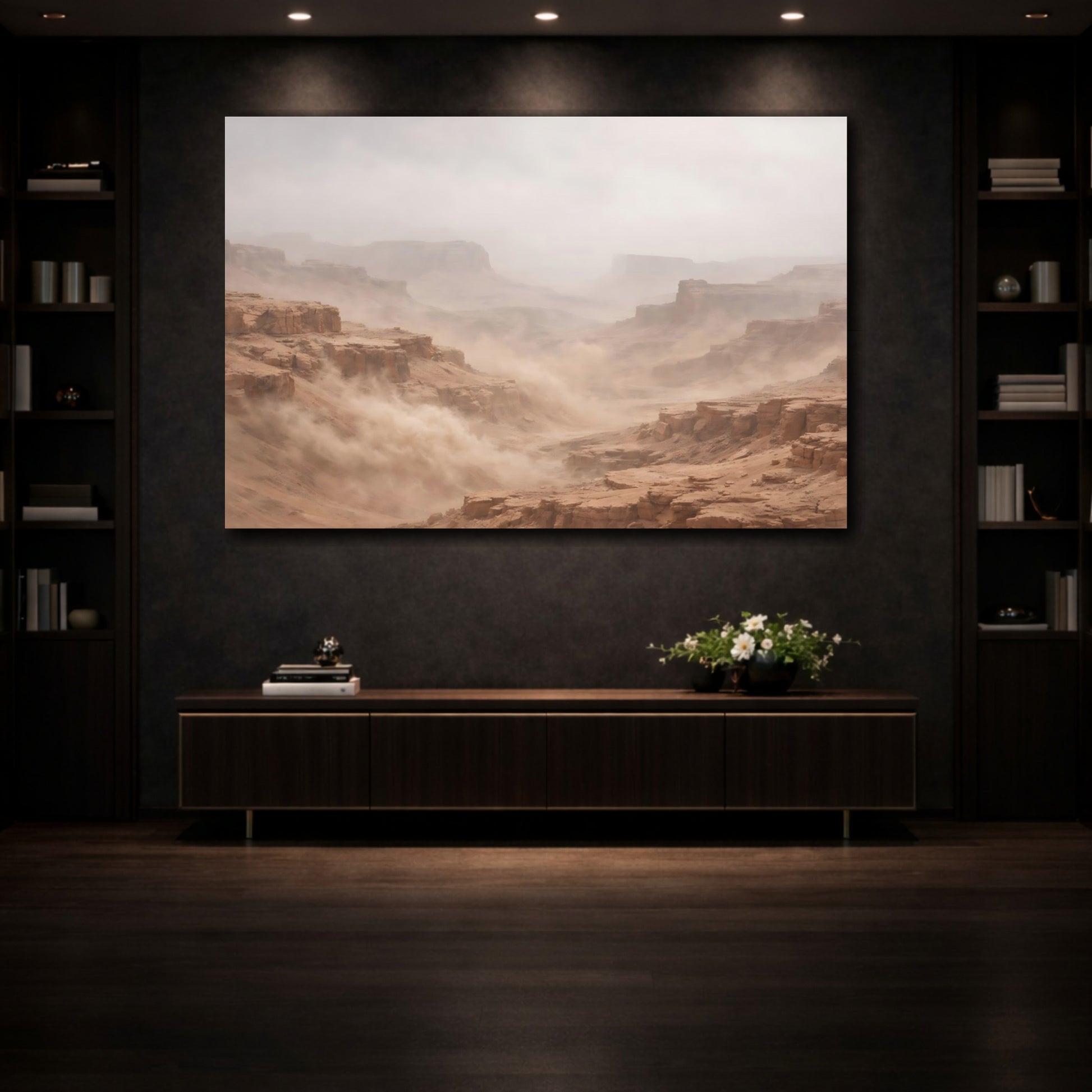 Mockup 3. Nature Desert Canyon Earthy Tones shown as stretched canvas wall art