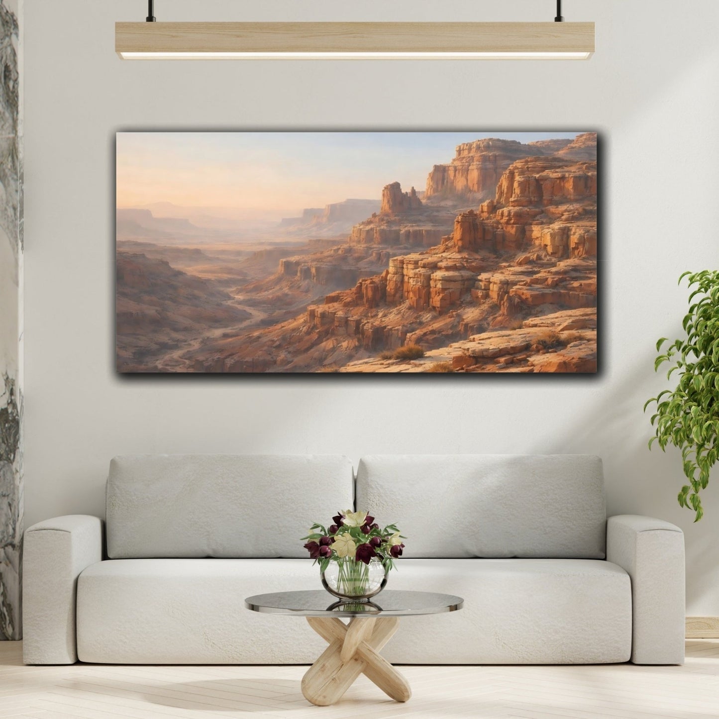 Nature Desert Canyon Orange Brown Landscape - Canvas Wall Art Print - YesArtYes