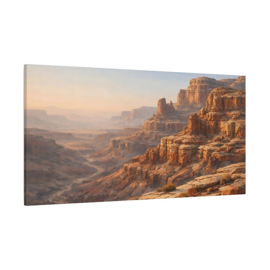 Nature Desert Canyon Orange Brown Landscape - Canvas Wall Art Print - YesArtYes