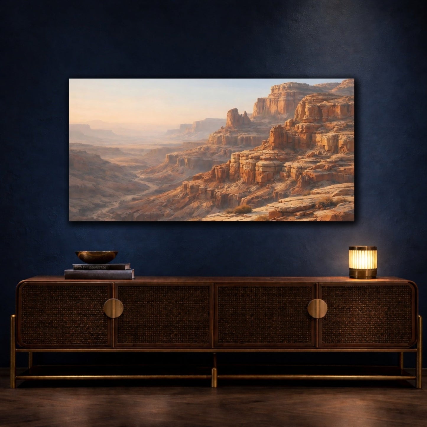 Nature Desert Canyon Orange Brown Landscape - Canvas Wall Art Print - YesArtYes