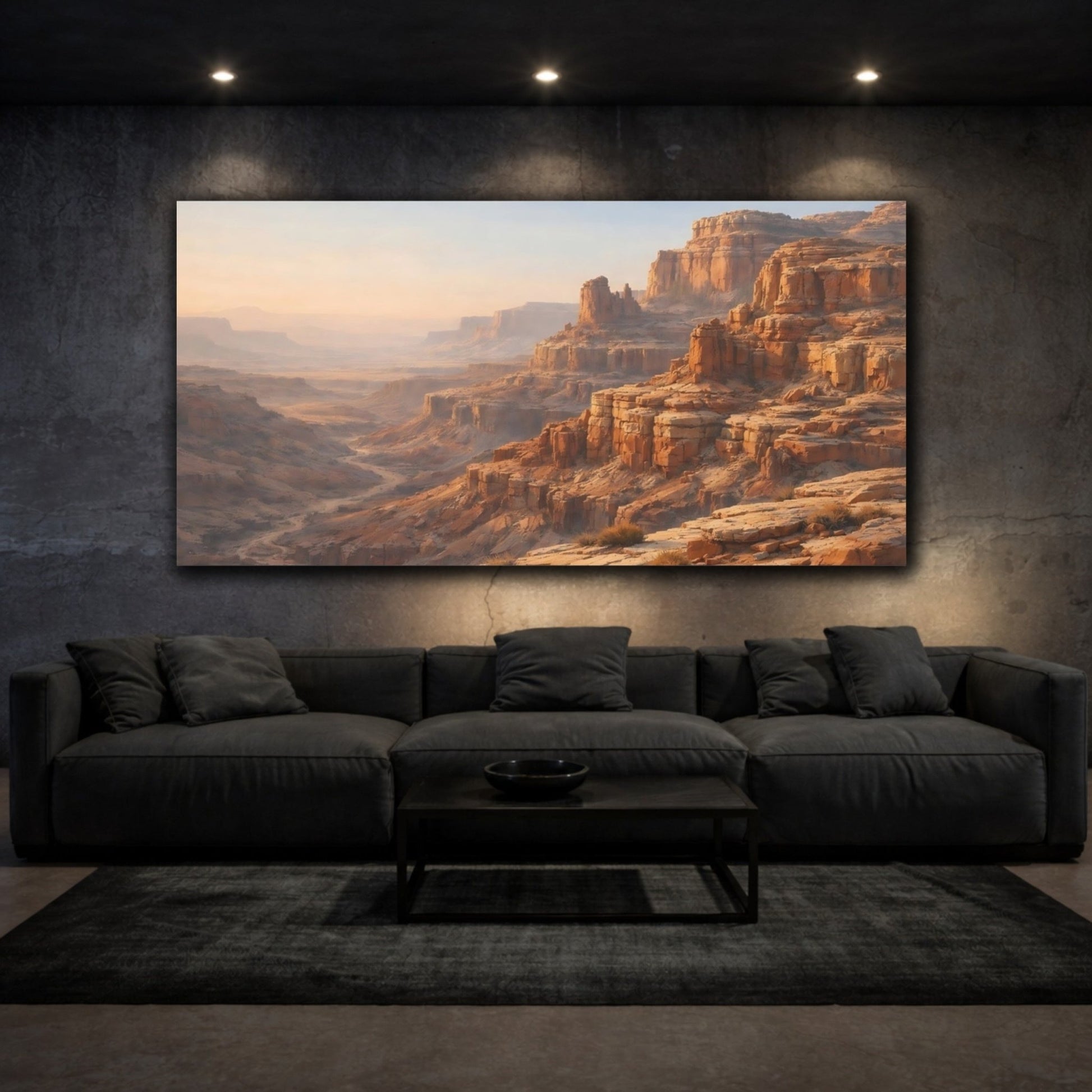 Nature Desert Canyon Orange Brown Landscape - Canvas Wall Art Print - YesArtYes