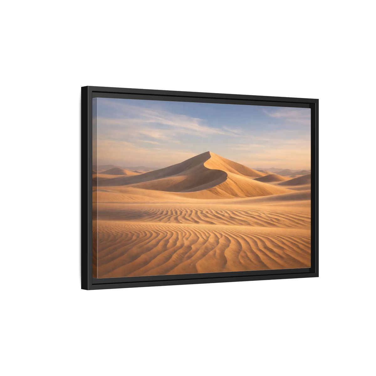 Side Mockup 3. Nature Desert Dune Golden Desert shown as stretched canvas wall art