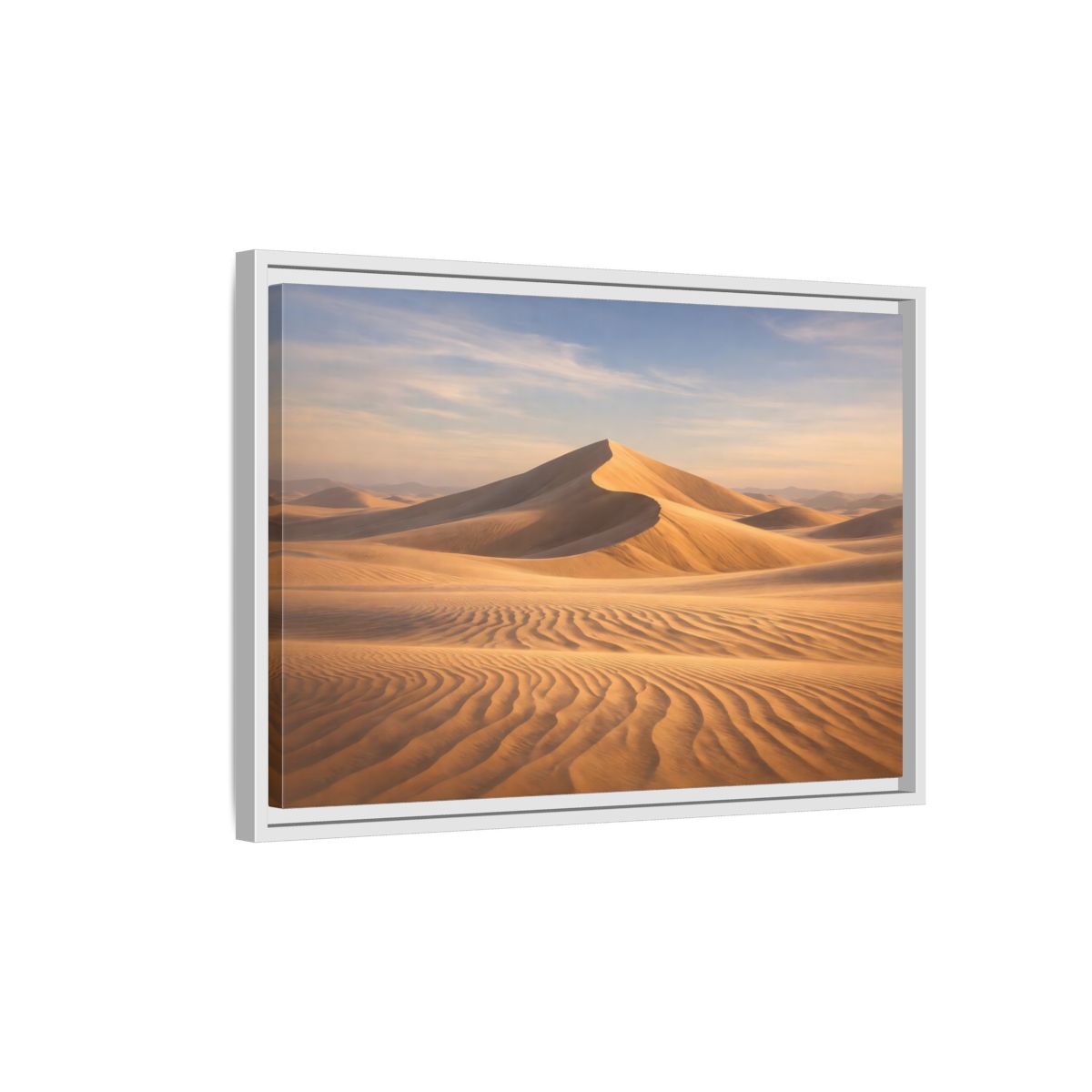 Side Mockup 1. Nature Desert Dune Golden Desert shown as stretched canvas wall art