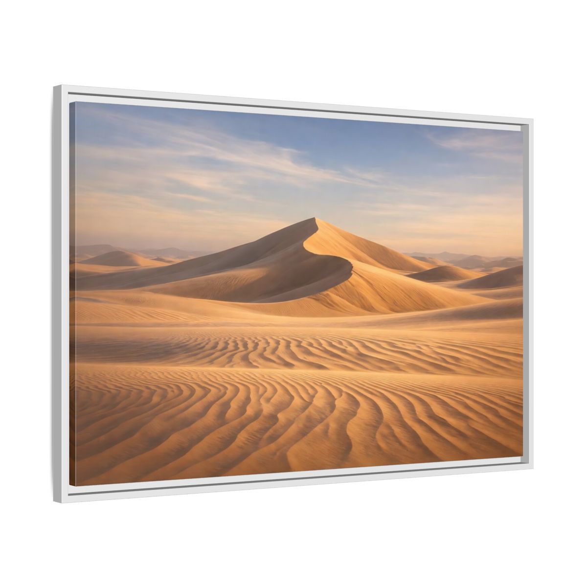 Side Mockup 8. Nature Desert Dune Golden Desert shown as stretched canvas wall art