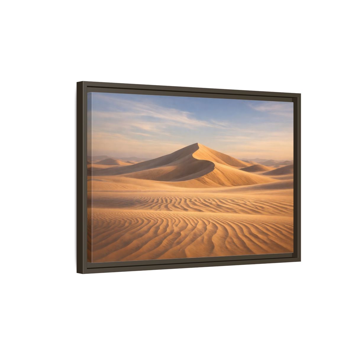 Side Mockup 2. Nature Desert Dune Golden Desert shown as stretched canvas wall art