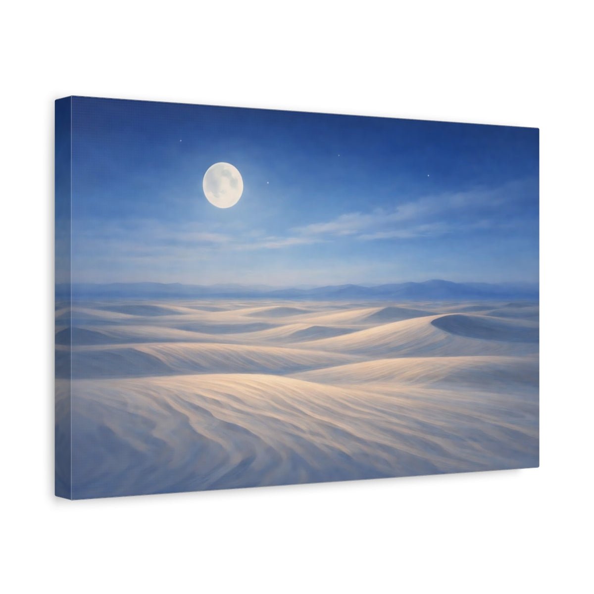 Nature Desert Dunes Blue And White - Canvas Wall Art Print - YesArtYes