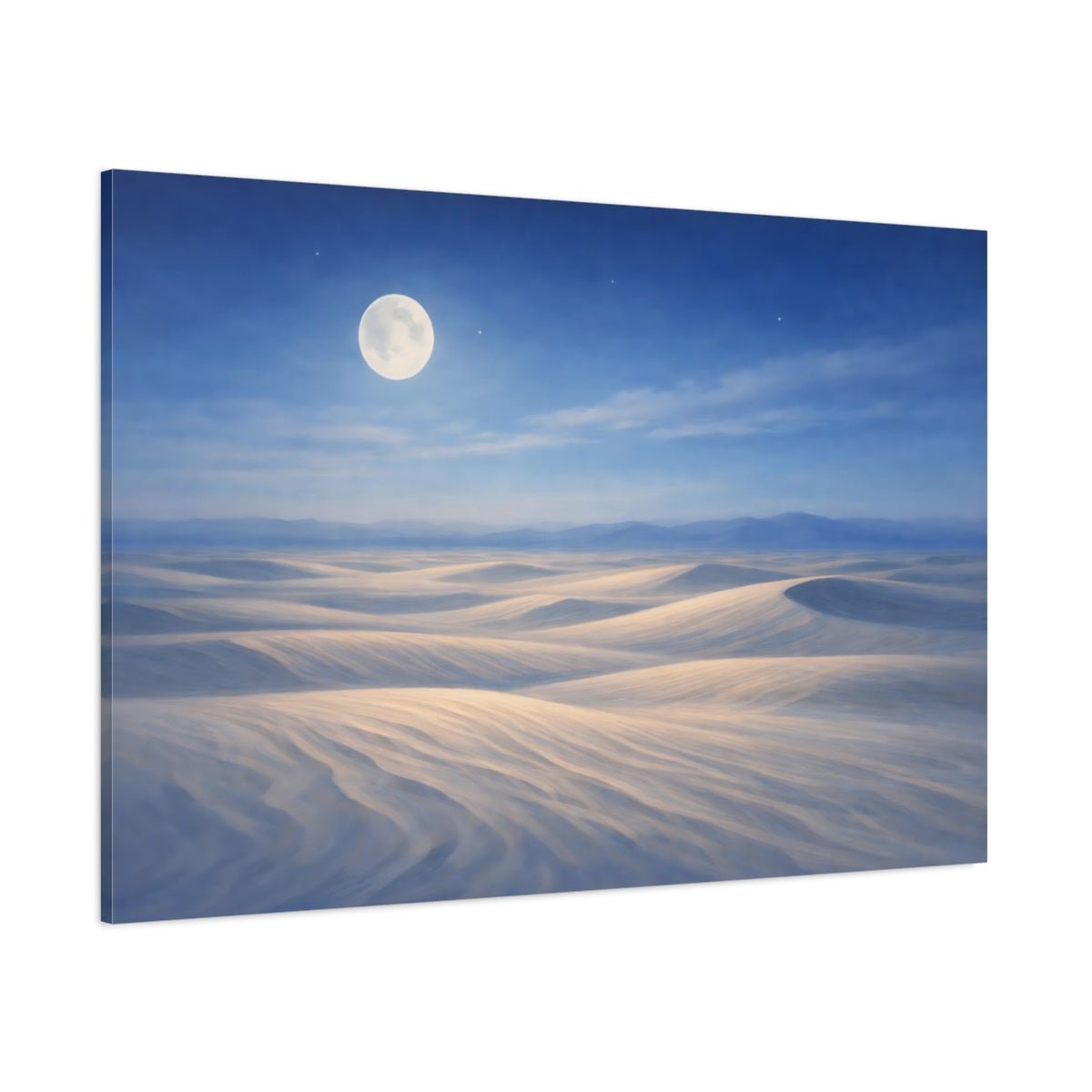 Nature Desert Dunes Blue And White - Canvas Wall Art Print - YesArtYes