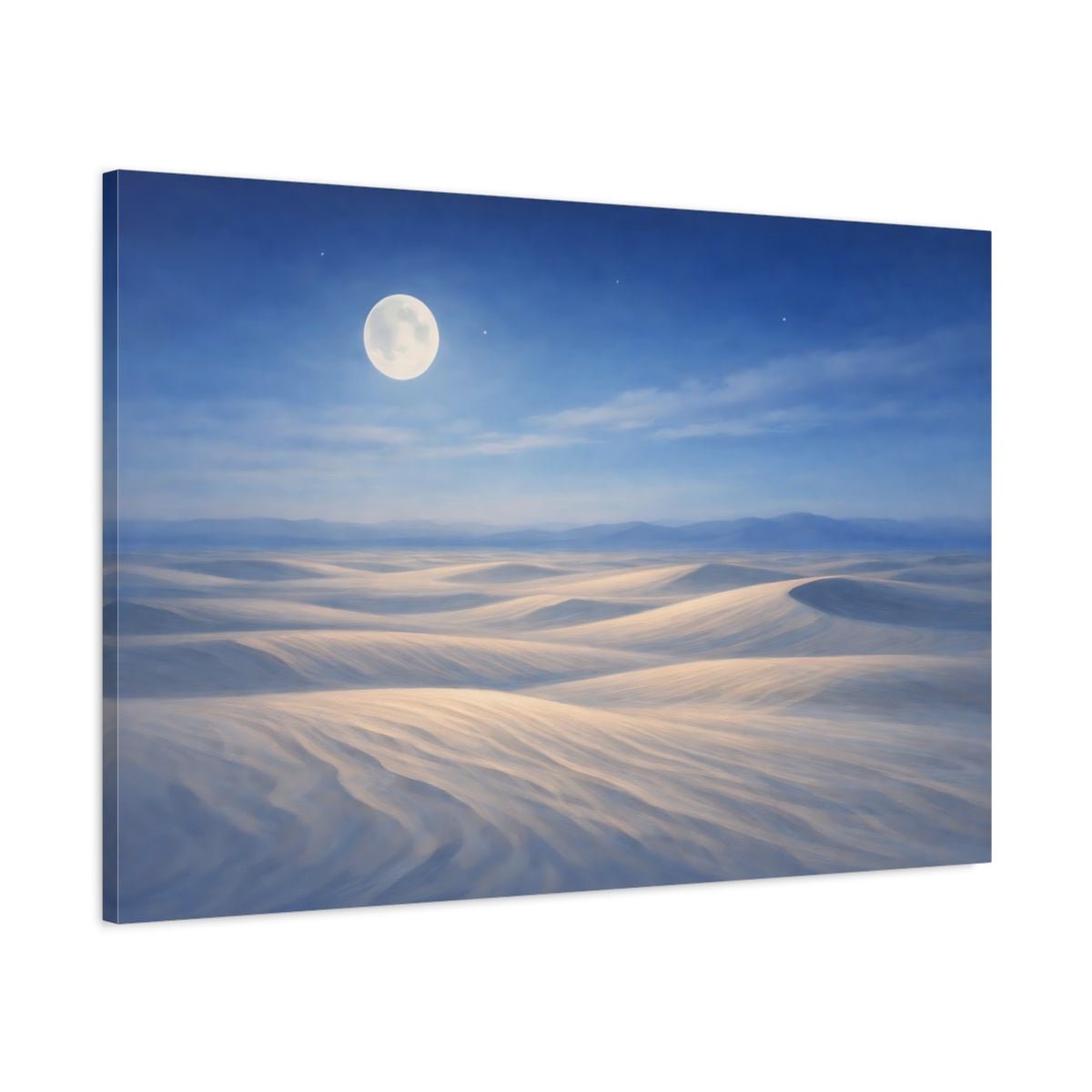 Nature Desert Dunes Blue And White - Canvas Wall Art Print - YesArtYes